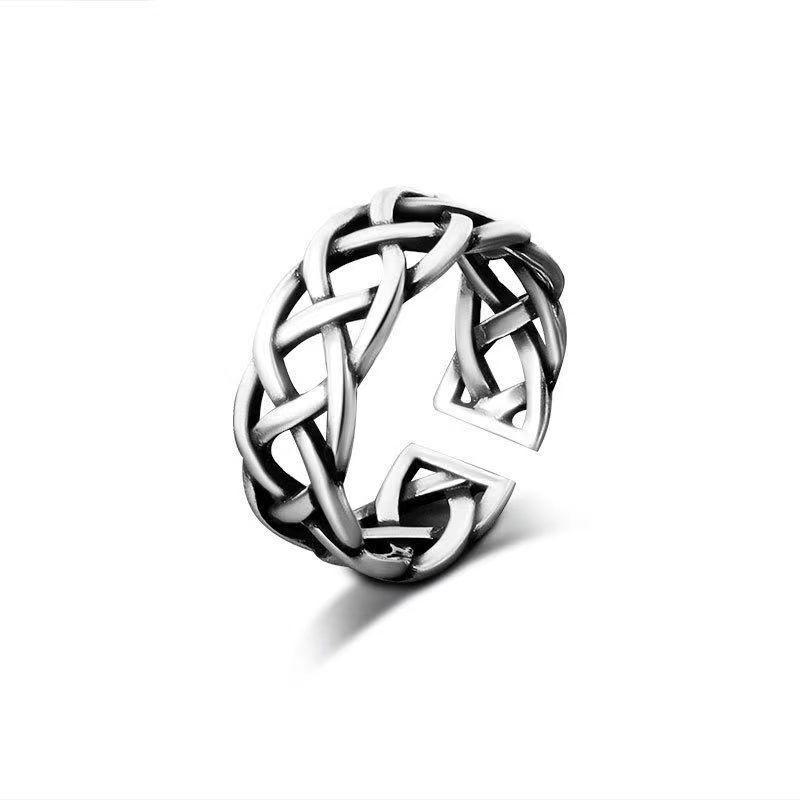 Медное хип-хоп-кольцо с переплетением: Модный аксессуар для женщин в стиле Южной Кореи