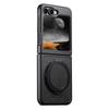 SUTENI G3 For Samsung Galaxy Z Flip5 5G Magnetic Case Waxy Texture Rotating Kickstand Leather Phone Back Cover