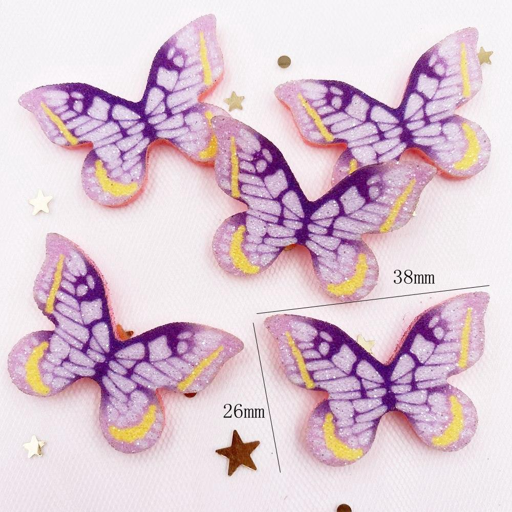 10 шт. фетровая ткань с блестками и блестками, красочная аппликация в виде бабочки, шитье