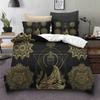 3D Buddha Bedding Set Exotic Quilt Cover Pillow Case 2/3 Pieces EU220 * 240 Extra Large Size Soft Zippered Bedroom Decoration