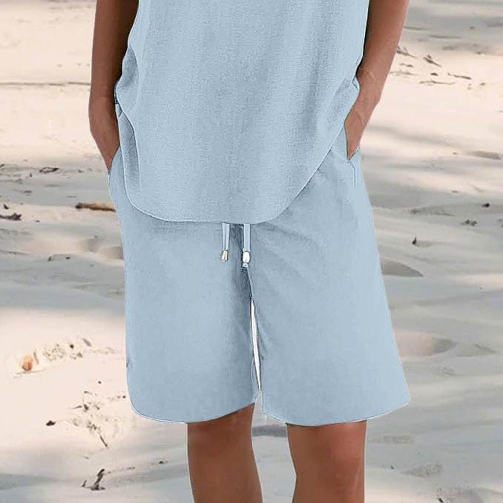 Женские повседневные летние эластичные пляжные шорты однотонные повседневные шорты
