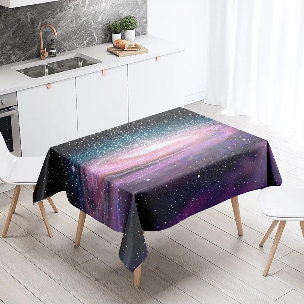 Скатерть «Звездная Вселенная» для кемпинга, вечеринки, против пятен, водонепроницаемая, прямоугольная, кухонный, обеденный стол, домашний декор