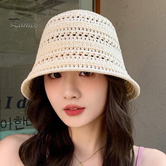 Женская шляпа рыбака с ажурным дизайном, солнцезащитная шляпа с широкими полями, однотонная, V-образная защитная летняя пляжная шляпа