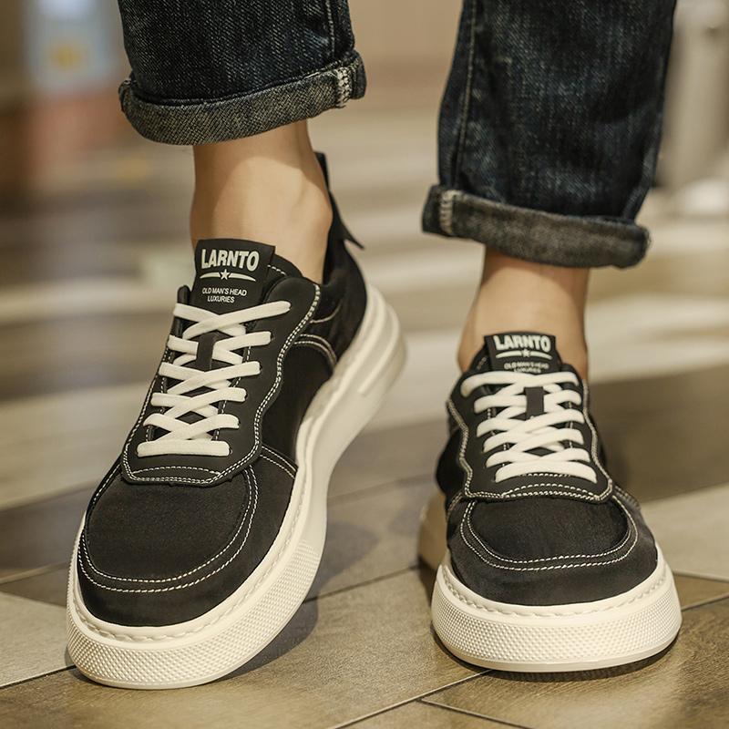 Мужские повседневные кожаные туфли оксфорды на шнуровке Мужские кроссовки Удобные туфли на плоской подошве Модные черные туфли для мужчин Tenis Masculino