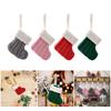 Set of 10 Knitted Christmas Socks Large Capacity Stocking Handmade Present Bag Hanging Ornament for Family Celebration