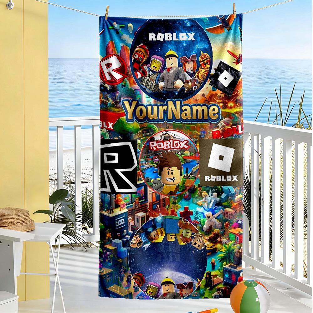 Roblox Customizable Name Beach Towel High Absorbency & Quick-Dry Portable for SwimmingBeachCamping Travel Beach AccessoriesGym