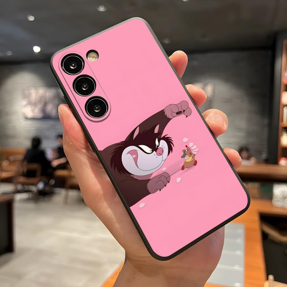 Чехол для телефона Золушка Кот Люцифер для Samsung A56 A36 A26 A16 A15 A25 A35 A55 A14 A34 A24 A54 Черный Мягкий