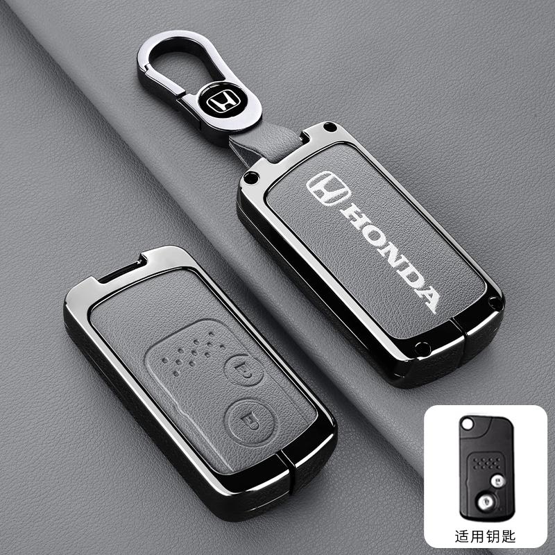 CPO1 Zinc Alloy Leather New Car Key Case Fob Cover For Honda Fit Jazz Shuttle GP2 Spada StepWgn RG1 Freed Spike Ge6 2/3 Accessories