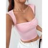 Women's Sexy Hottie Design Ruched Front Backless Slimming Tank Top