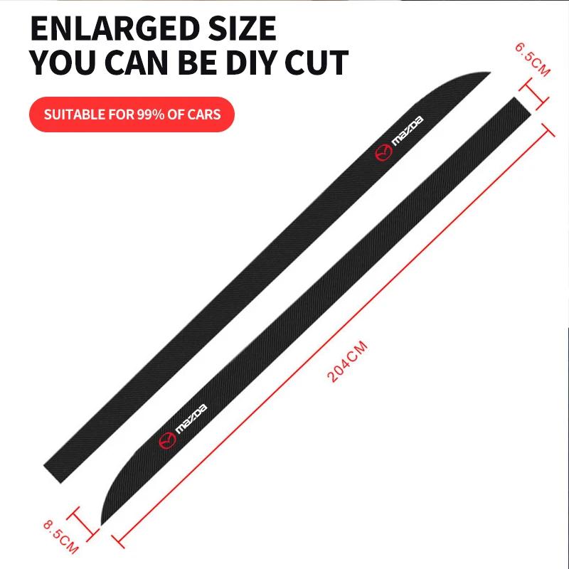 2pcs Car Door Side Skirt Sill Stripe Carbon Decals For Mazda 6 3 CX5 5 2 323 CX7 Demio Atenza Axela MX30 CX30 CX3 Accessories