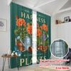 2pcs 2D flat printing Scene Curtain Happiness Plants Gardening Butterflies Polyester Without Electricity Birthday Party Perfect
