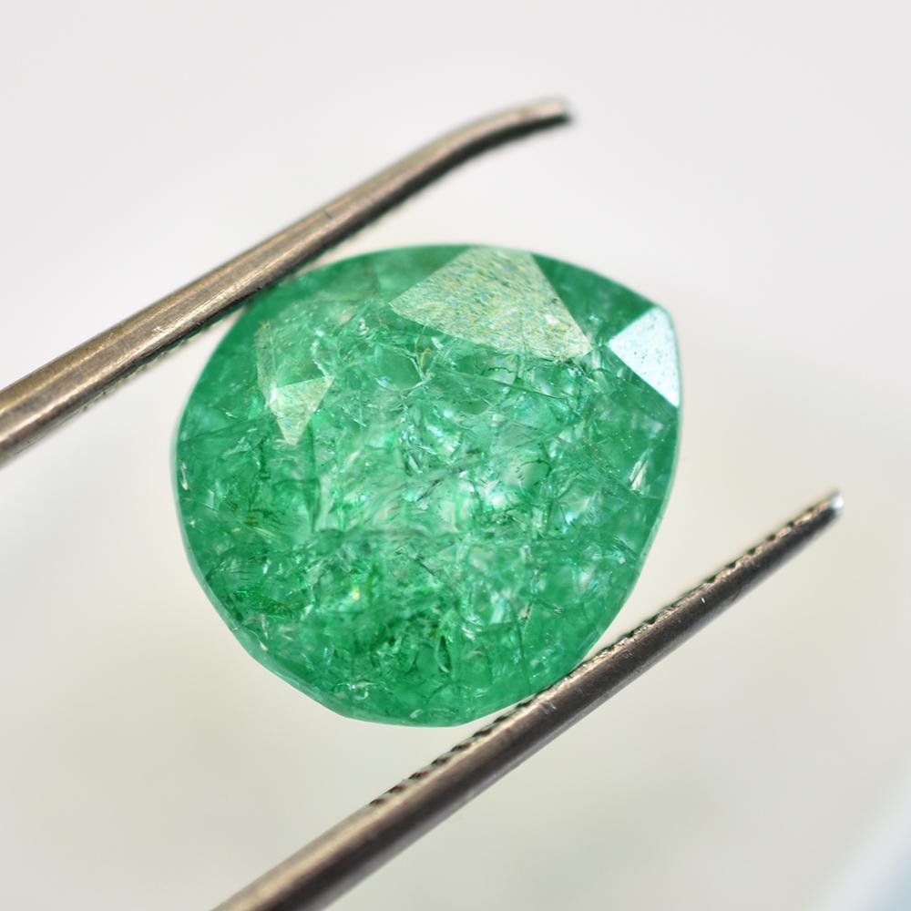 Natural Green Emerald Loose Gemstone 13x11mm Pear Cut for Loved Ones for Jewelry Making and Crafts