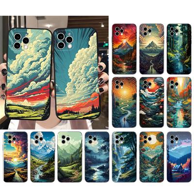 Чехол для телефона с пейзажем, лесом и облаком для iPhone Samsung Galaxy Redmi Xiaomi Oppo OnePlus Note SA 7 8 9 10 11 12 13 14 20 21 22 23 53 54 Pro Max Ultra