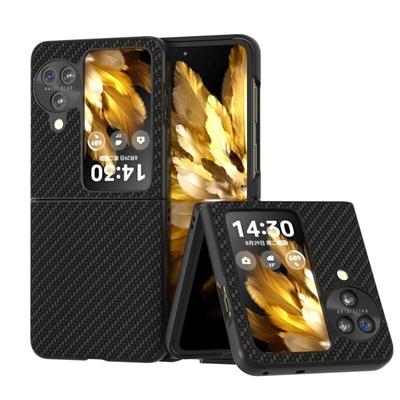 Роскошный кожаный чехол для телефона из углеродного волокна для OPPO Find N3 Flip 5G Find N2 Flip противоударный защитный чехол