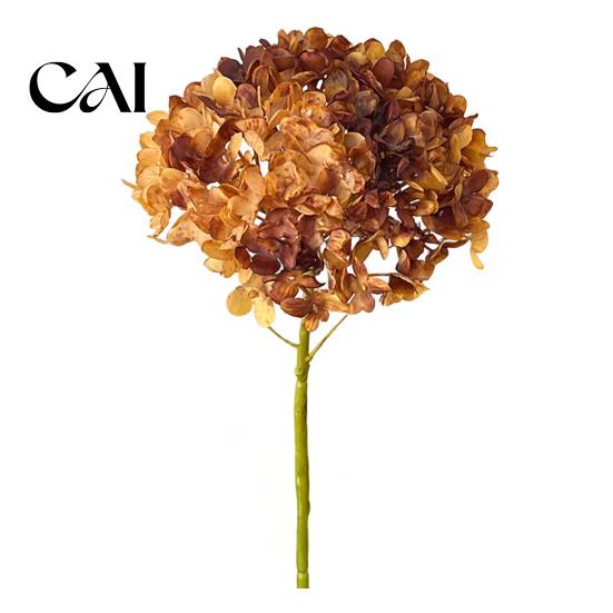 Fake Hydrangea Stems for DIY Floral Arrangements Artificial Autumn Silk Flowers with Retro Burnt Edge, Multi Colors Bendable Realistic