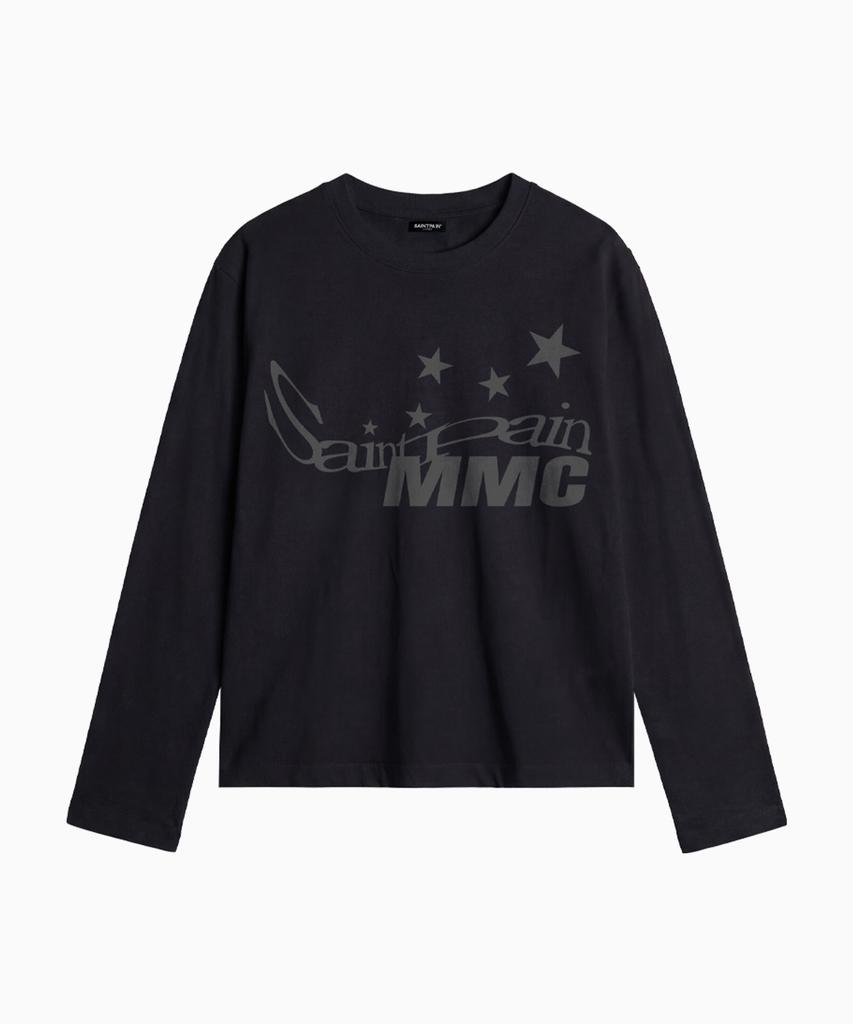SAINTPAIN Sp Lettering Star Heavyweight Crop Long Sleeve Black