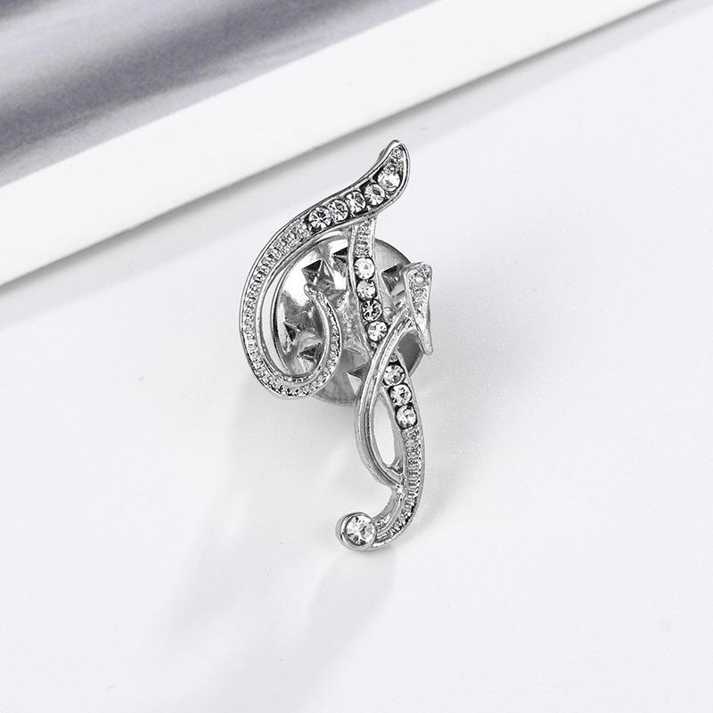 High-Precision Electroplated Vintage Alloy Brooch with Rhinestones