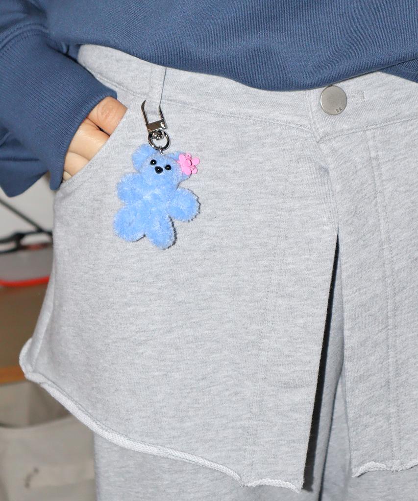 RONRON Skirt Layered Sweat Pants Gray