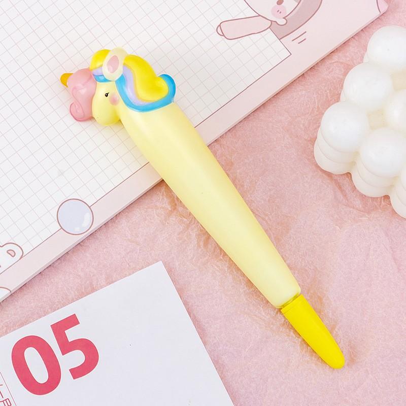 Cute Cartoon Fruit Animal Decompression Gel Pen Creative Fun Kid Soft Elastic Pinch Pen Student Stationery School Supplies