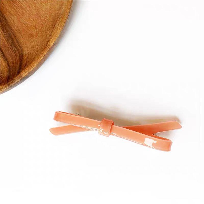 Korean Acetate Bow Hair Clip - Celebrity-Style Hairpin for Bangs & Back of Head