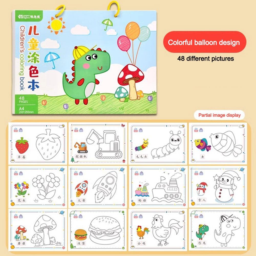 Книга для детской акварельной живописи с мультяшным узором, Портативная книга-раскраска для граффити, Подарки на день рождения/Рождество