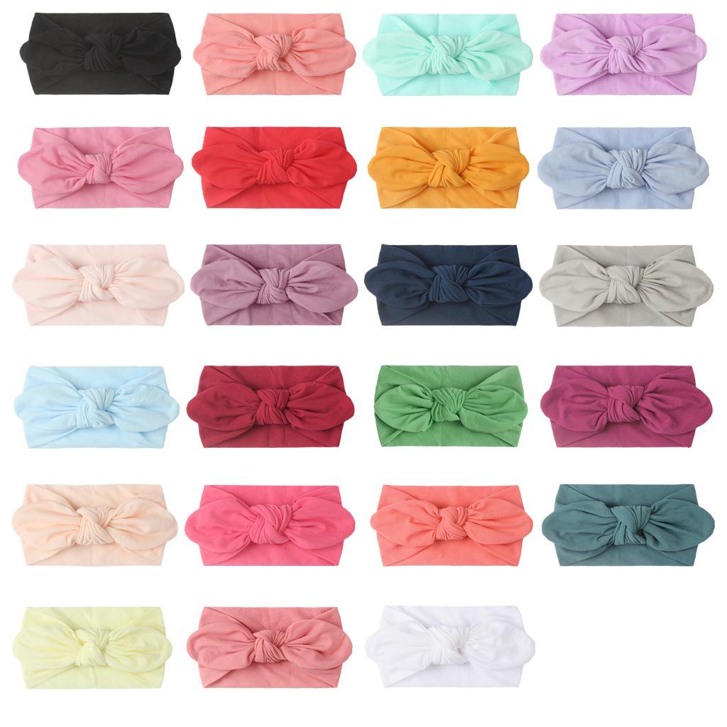 23-Color Newborn Baby Soft Nylon Headband with Rabbit Ears – Four Seasons Accessory
