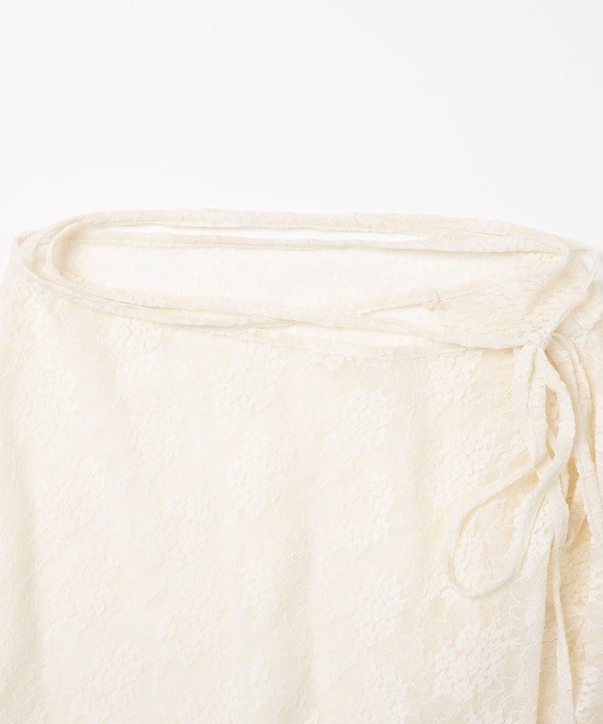 Milo Woman Asymmetric Lace Wrap Skirt [Ivory]