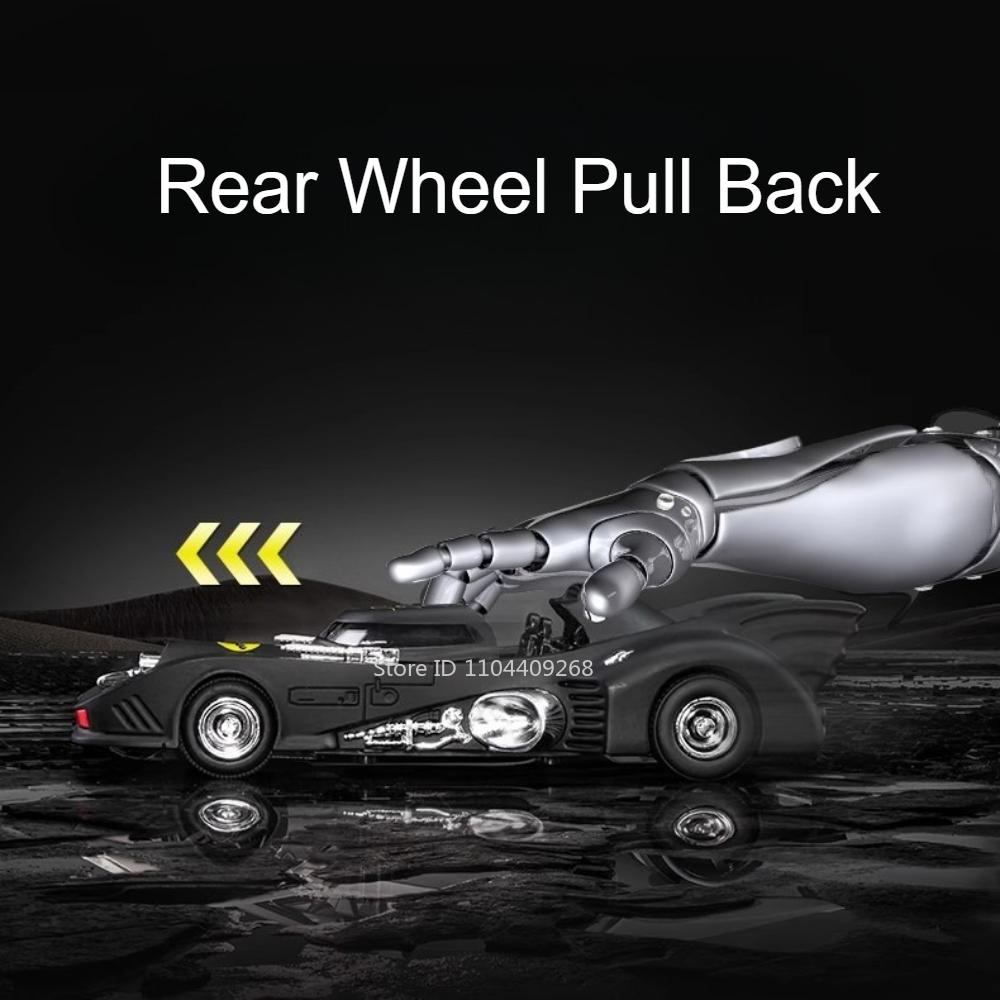 1:38 Масштаб Модель игрушечной машины Бэтмобиля Сплав Литой Оттяжная Звук Свет Классические Транспортные средства из фильмов Модели Хобби Украшения Подарки