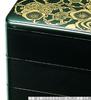 Outdoor Lunch Box Made in 3 Black and Gold x x J-kitchens (Lunch Box) Japan, Tiers, 6.0-inch, Tsutsumi, 18.1cm 18.1cm 16.3cm
