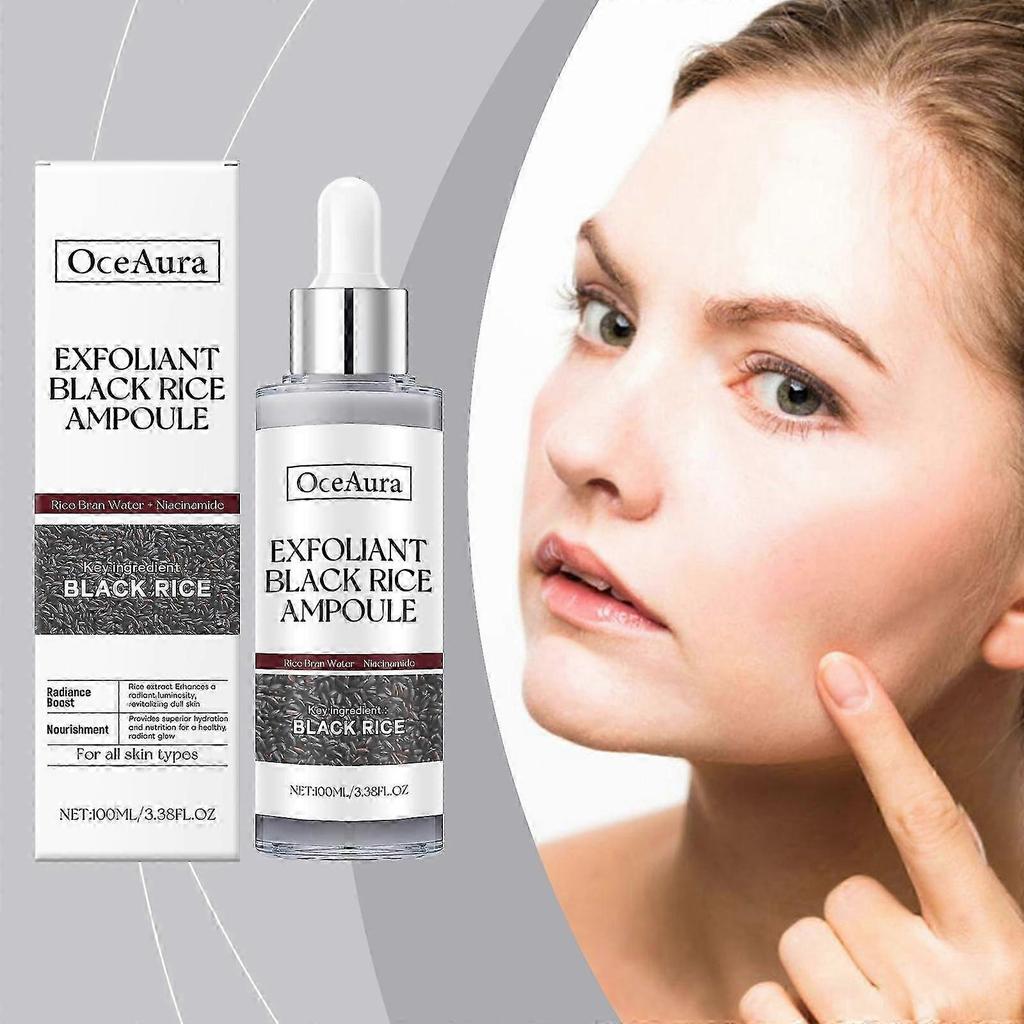 OceAura black rice brightening exfoliating liquid facial cleansing exfoliating ampoule softens skin facial essence