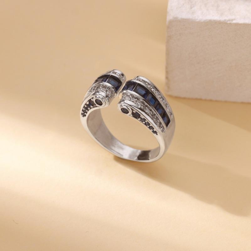 Medieval Bauhinia Flower Zircon Heavy Industry Flower Index Finger Ring Retro Court Style Ring Light Luxury Jewelry New