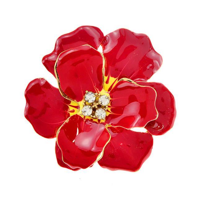 Beautiful Large Flower Brooches For Women Enamel Fashion Jewelry Colors Available