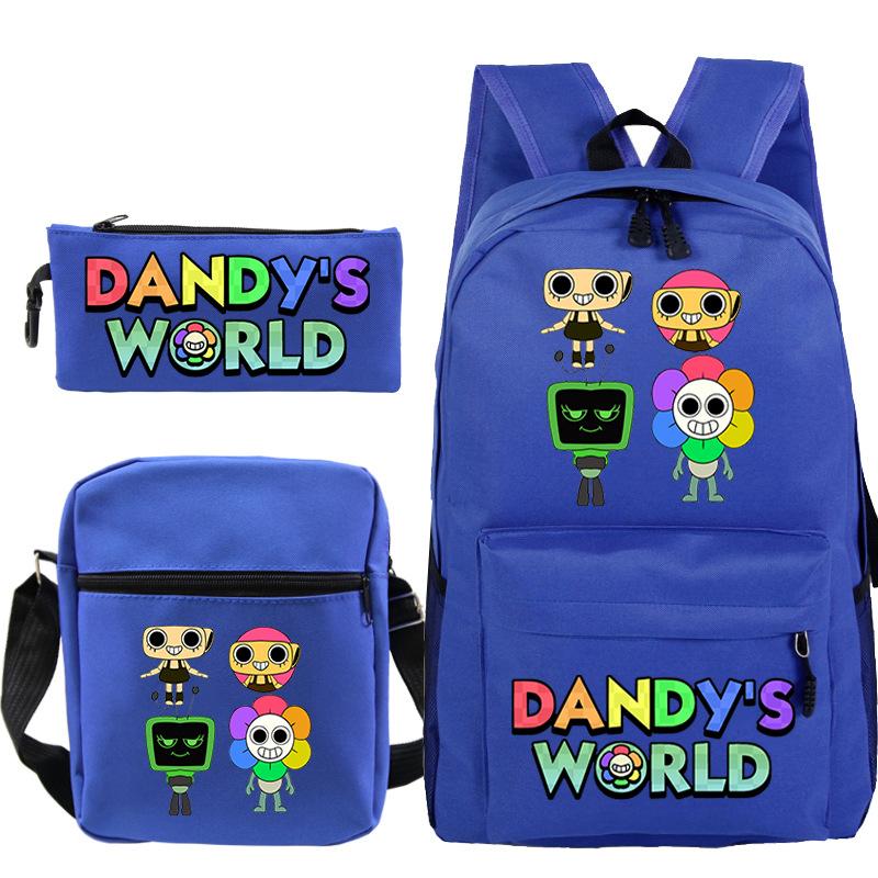 Dandy'S World Printed Fashion Children'S Pencil Case Messenger Bag Three-Piece Set Primary And Secondary School Bag