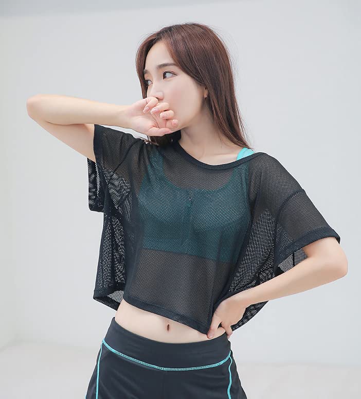 Lubitas Mesh Body Shape Slimming Rash Sportswear Top Shirt, Contour, Guard, (Small, Black)