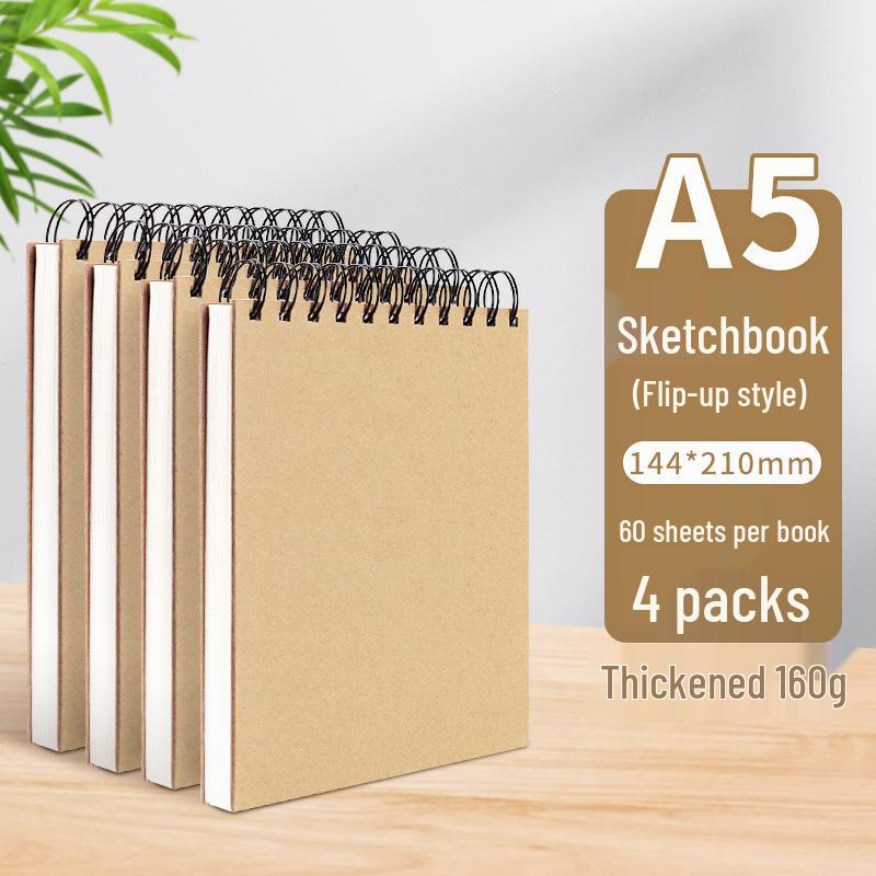 A4 Hardcover Spiral Sketchbook for Art Students & Children, A3/A4/8K Drawing Pad