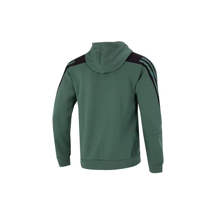 Adidas Спортивная повседневная вязаная куртка с капюшоном в полоску и логотипом, мужская верхняя одежда, зеленая HC5841