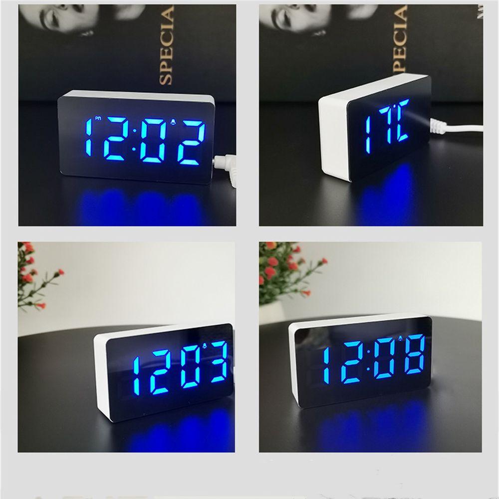 Multifunctional USB Display Time Digital Alarm Clock LED Display Mirror Clock Snooze
