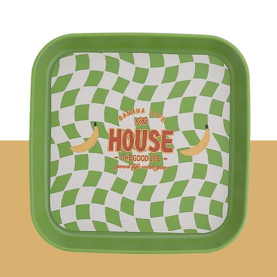 Reusable Easy To Clean Bone Dish BPA Free Stackable Storage Fruit Pattern Plastic Snack Tray