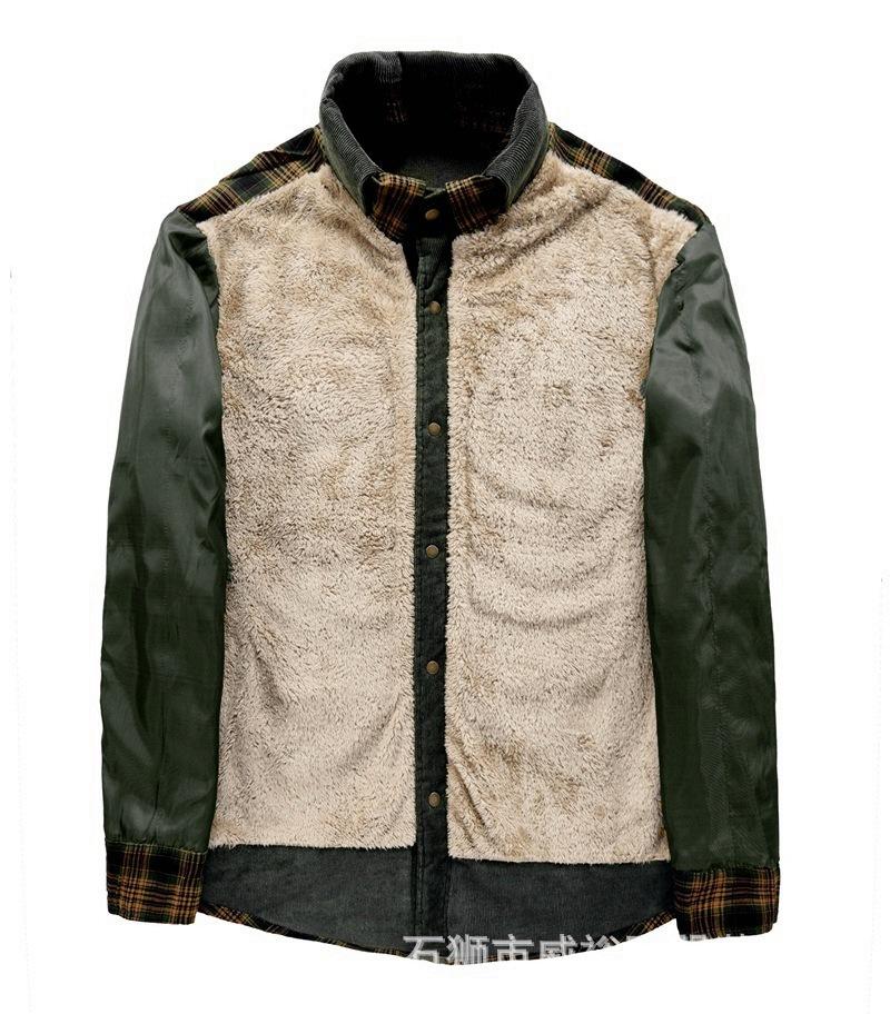 Мужская флисовая рубашка с длинным рукавом в клетку, большой размер, теплая повседневная хлопковая куртка с лацканами, мужская рубашка