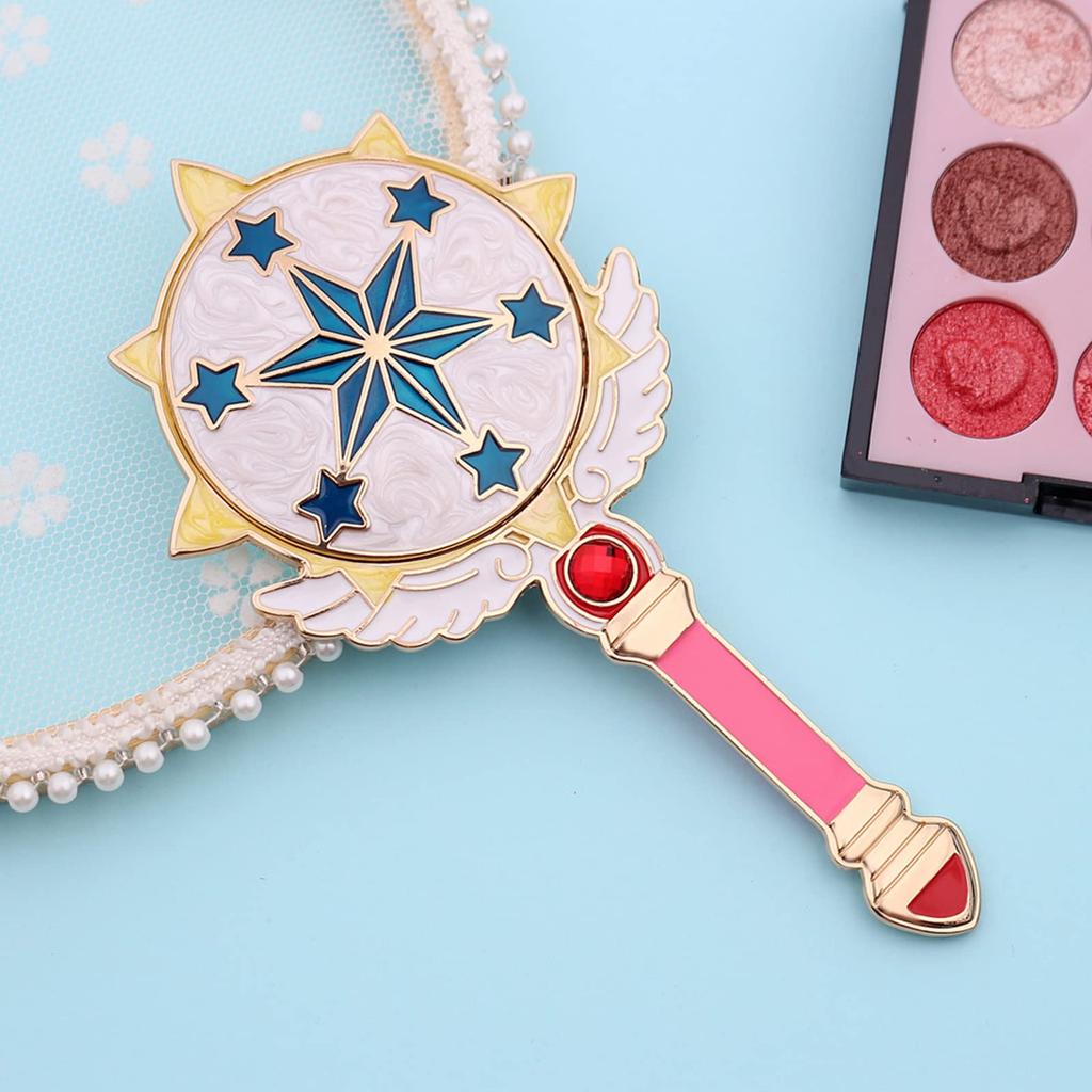 Cardcaptor Sakura Hand Hand Макияж Ручной Макияж Удобный для переноски Макияж Красота Домашняя Косметика Круглый Moe Настоящее Зеркало, Зеркало, Зеркало, Зеркало, Милый,