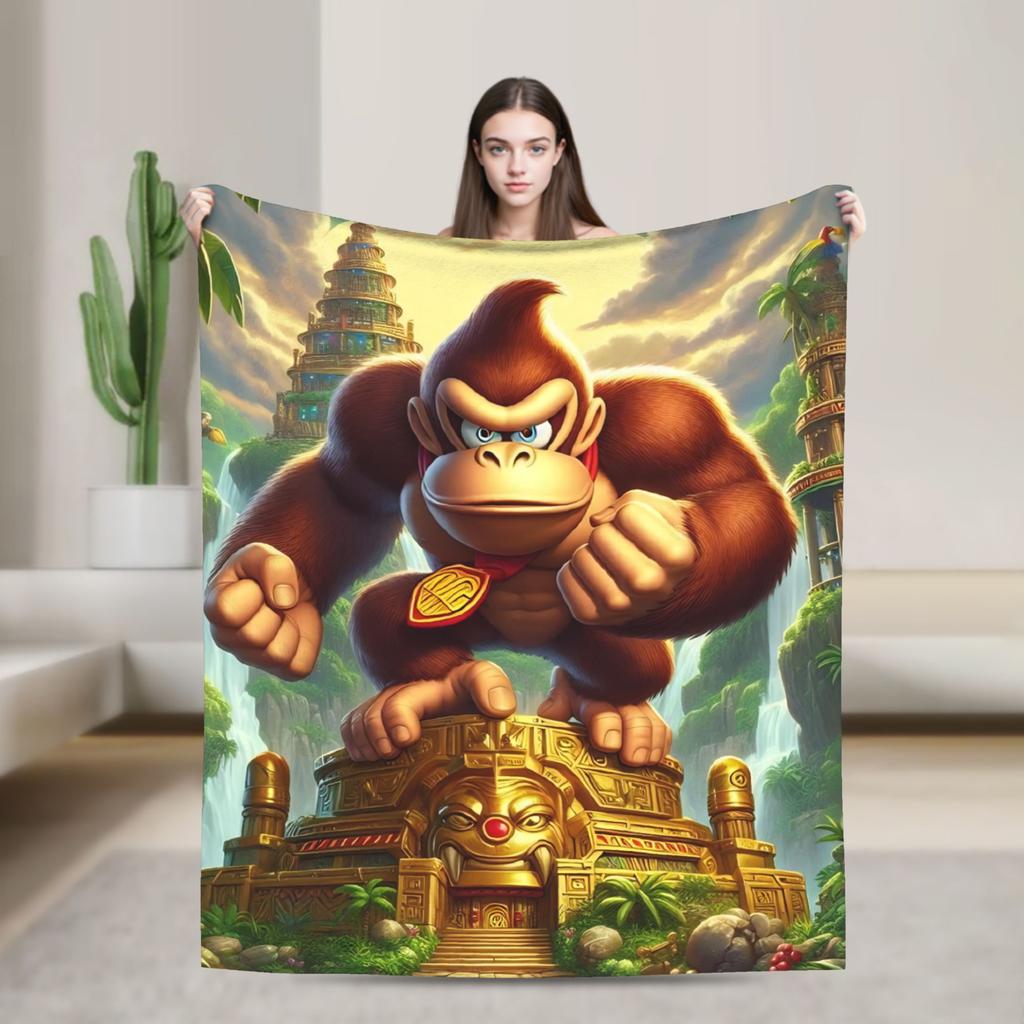 Donkey Kong Game Blankets Flannel Awesome Warm Throw Blanket for Bedspread Summer