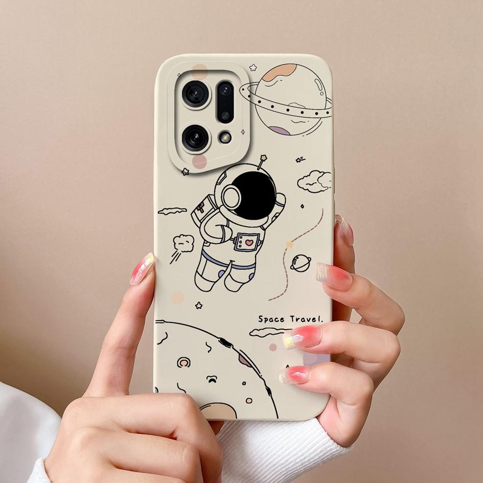 Чехол для телефона для OPPO K10 Pro K3 K5 K7 K9X Narzo 50A Neo 9 Prime, милый модный чехол-космонавт, жидкий матовый противоударный мягкий силикон для бампера OPPO