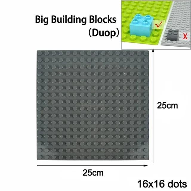 Duploes Big Size Baseplate Multiple Sizes 16x16 8x8 4x4 Bricks Assembly Plates Large Particles Figures Building Blocks Kid Toys