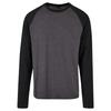 Build Your Brand Mens Contrast Raglan Long-Sleeved T-Shirt