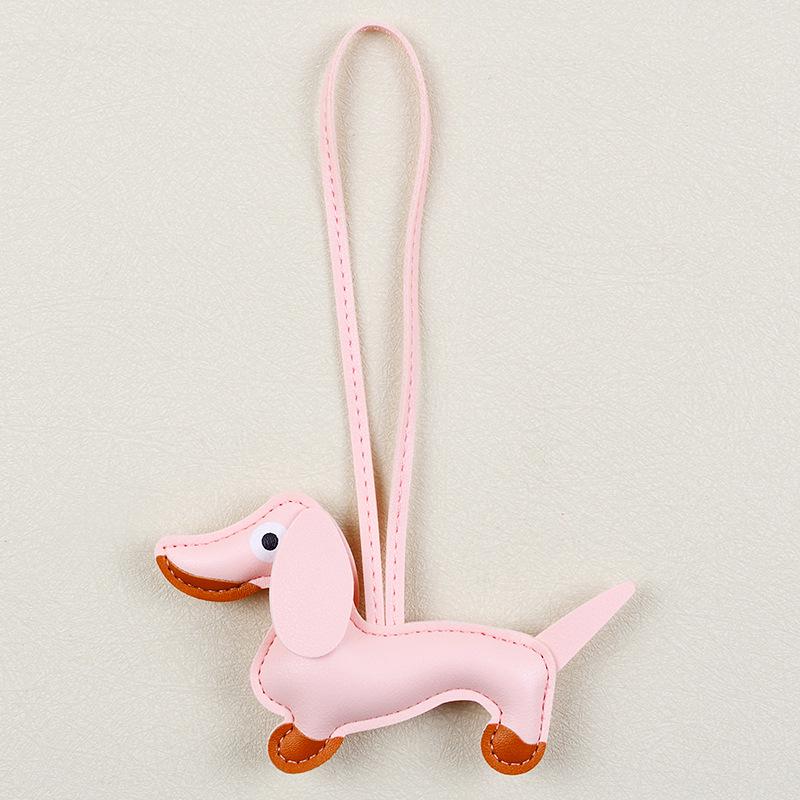 Dachshund Pendant Bag Charms: Cute, Versatile PU Puppy Keychain Accessory