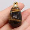 1Pc Small Natural Stone Perfume Bottle Pendants,Tiger Eye Stone Pendant Charms for Jewelry Making DIY Necklace Accessories Craft Gifts