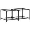 VidaXL Coffee Tables with Transparent Glass Top 2 Pcs Steel, Side Table, Living Room Table, Tea Table, End Table 845971