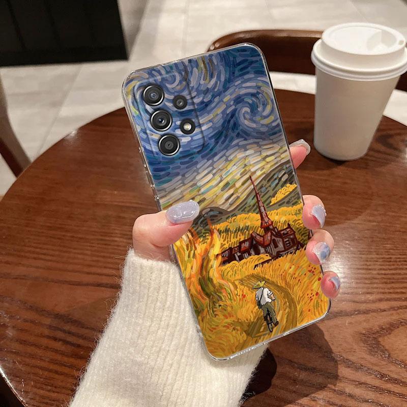 Интересный чехол для телефона с рисунком Ван Гога для Samsung Galaxy A56 A57 A37 A55 A54 A36 A35 A26 A25 A16 A17 A07 A52 A34 A21s