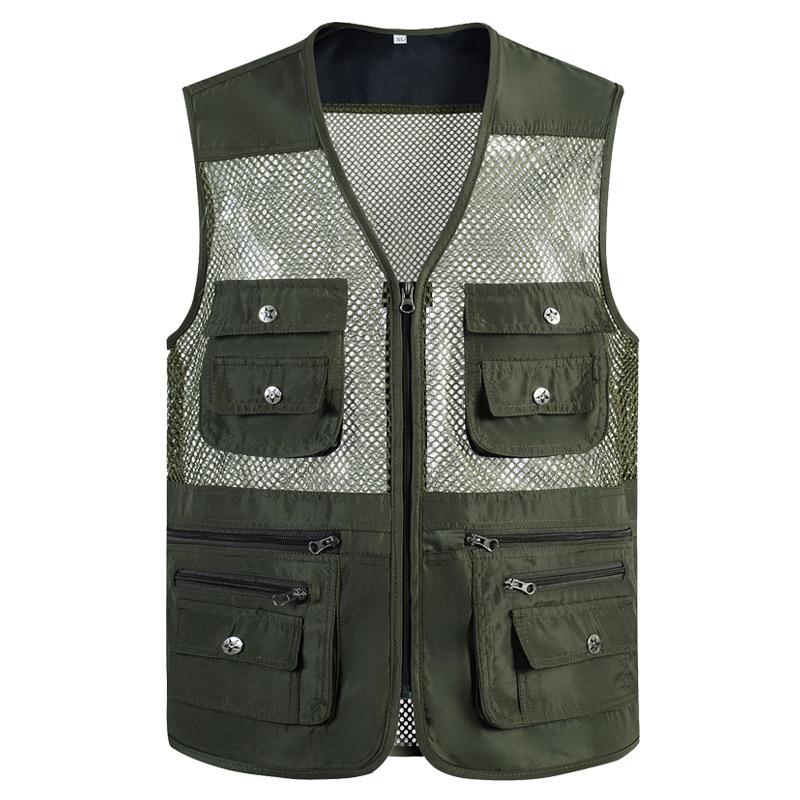 Мужской быстросохнущий жилет с несколькими карманами для рыбалки и фотографии на открытом воздухе летом