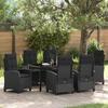 VidaXL Garden Dining Set 7 Pcs Black Polyrattan, Garden and Patio Set, Modern Dining, 3380376